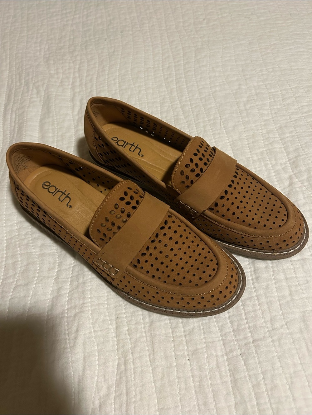 Earth Origins Women’s Perforated Tan Loafers